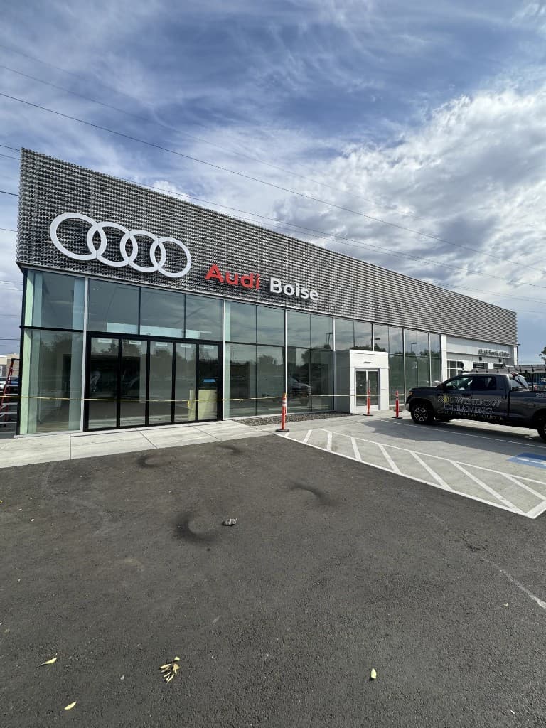 Audi Boise dealership exterior after professional window cleaning