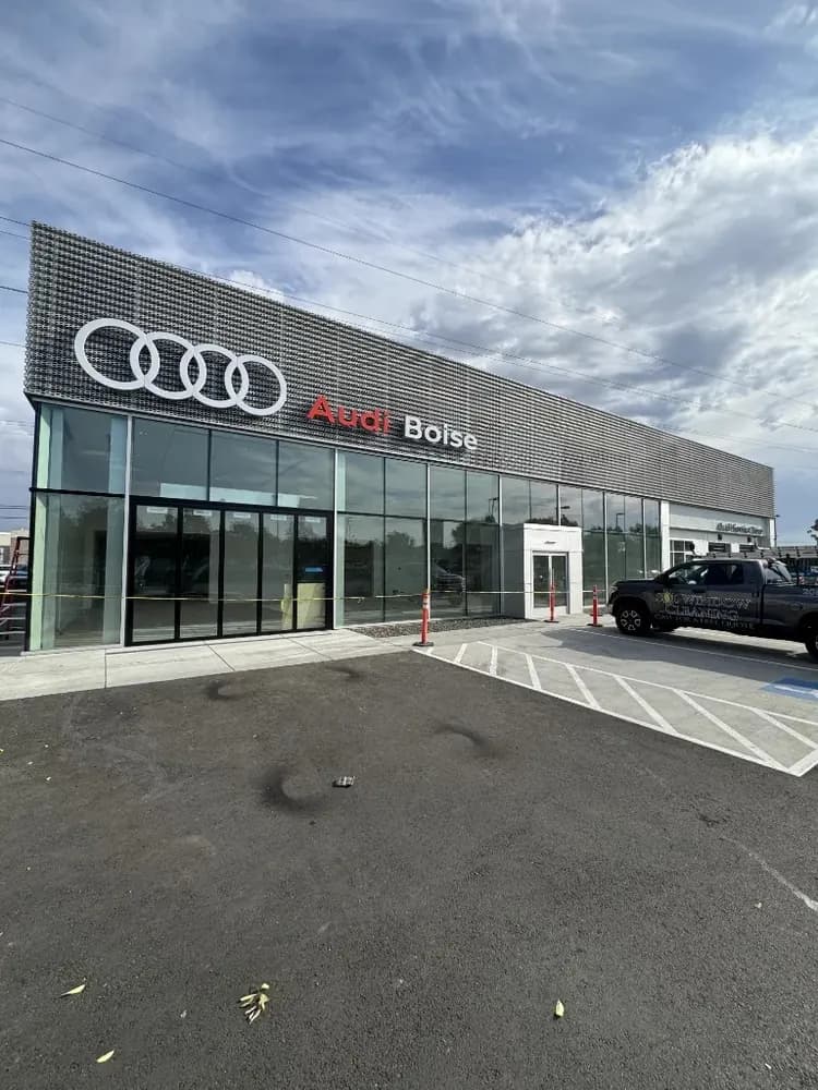 Audi Boise dealership exterior after professional window cleaning